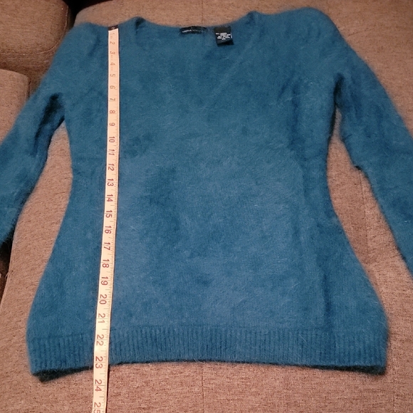 Angora Faux Wrap Sweater Blue Sz. XS - Picture 6 of 8